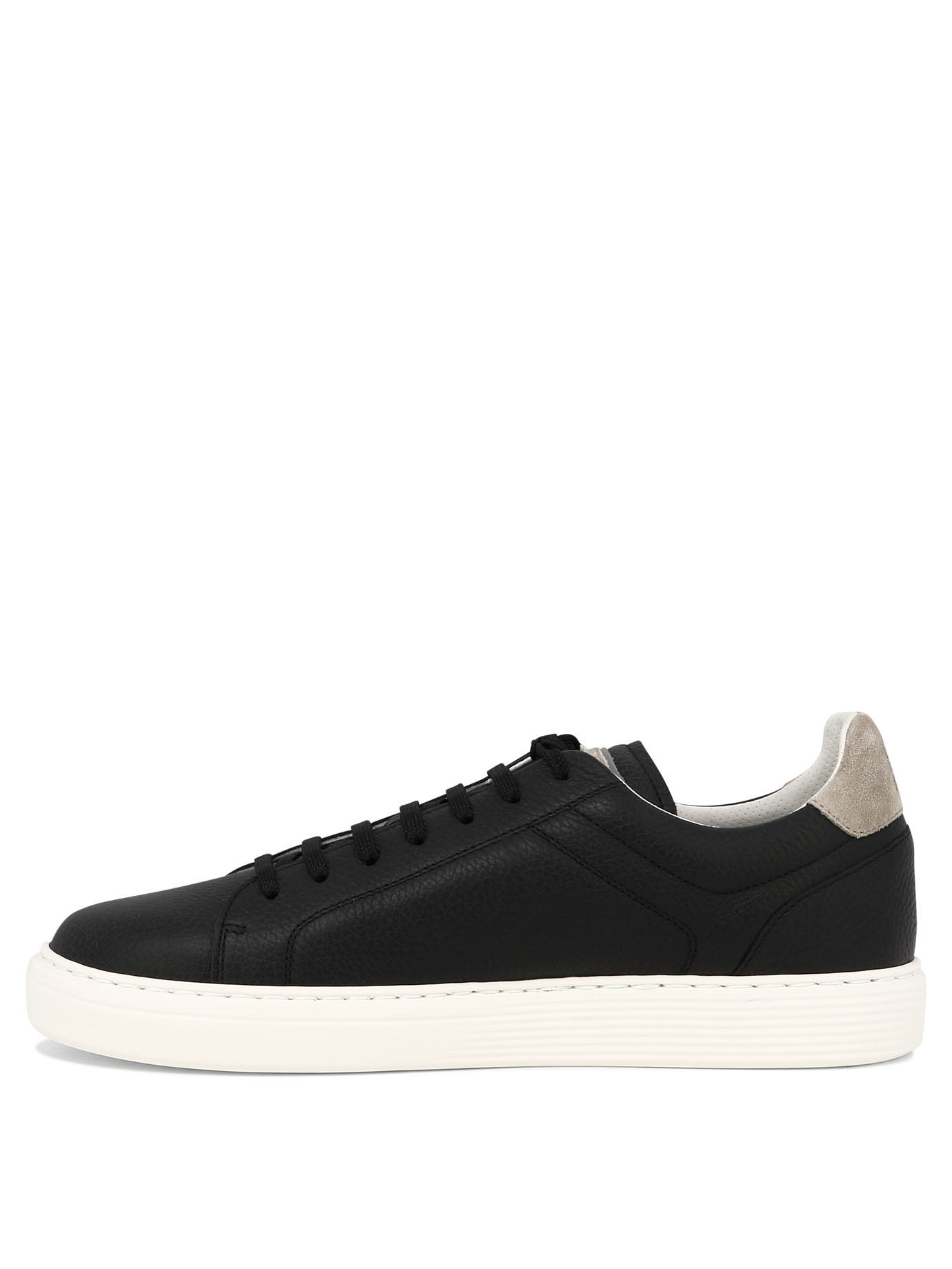 BRUNELLO CUCINELLI Black   Grained calfskin sneakers